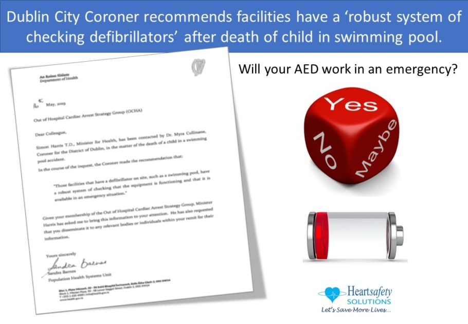 Dublin City Coroner Recommends Defibrillator Checking