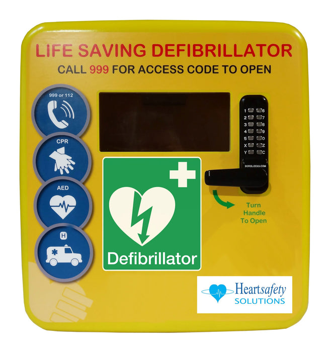 Heated Outdoor Defibrillator Cabinet with Code Lock and LED Light